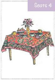Breakfast Tablecloth 48x48 to 60x60