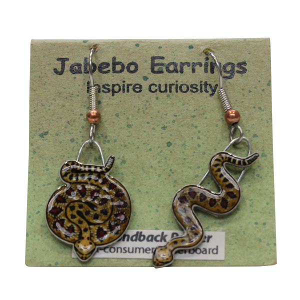 Diamondback Rattlesnake Jabebo Earrings