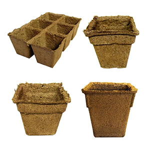 CowPots™ - Seed Starting Mixed Case  - #3 Six Cell (x17), #3 Square (x42), #4 Square (x45), #4 Square Tall (x33)