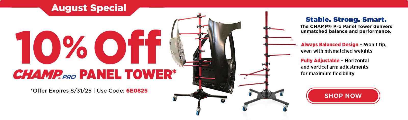 10% Off CHAMP Pro Panel Tower