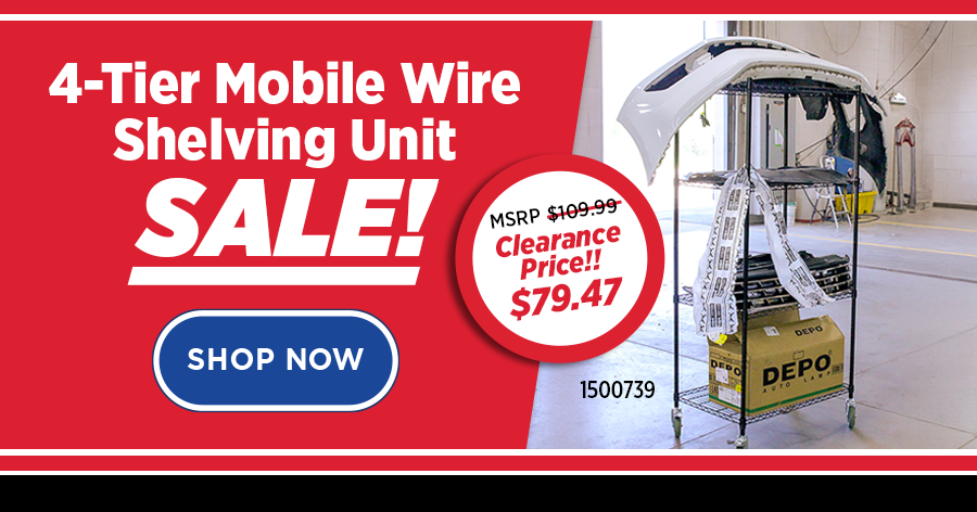 Sale on 4-Tier Mobile Wire Shelving Unit