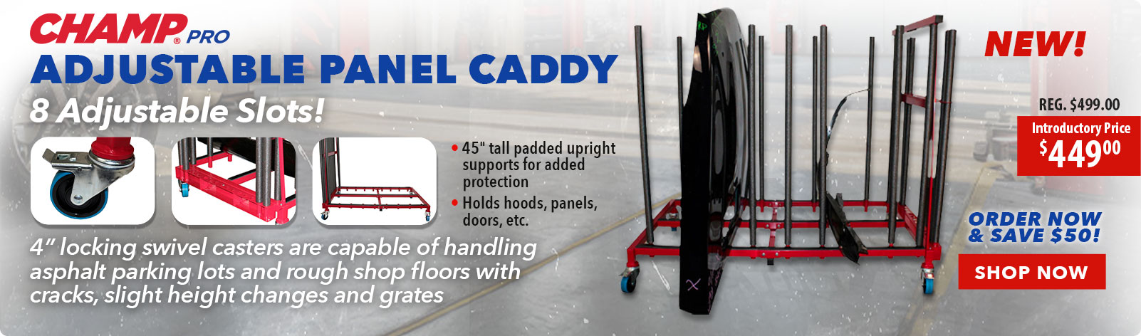 New! Champ Pro Adjustable Panel Caddy