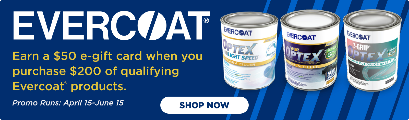$50 e-gift card with purchase of $200 of qualifying Evercoat products