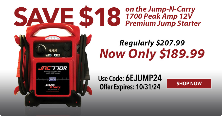 Save $18 on the Jump-N-Carry 1700 Peak Amp 12 V Premium Jump Starter