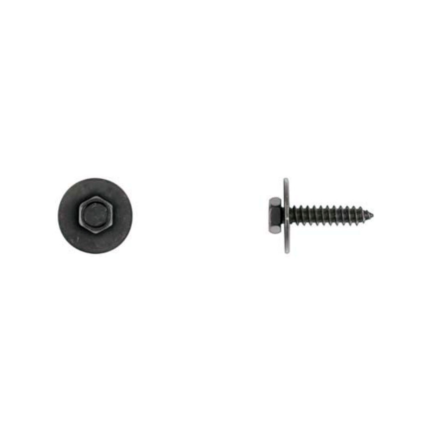 Disco Automotive 4.2 x 20MM Indented Hex Hd. Black Sheet Metal Screw with 17MM Washer (7MM Hex)