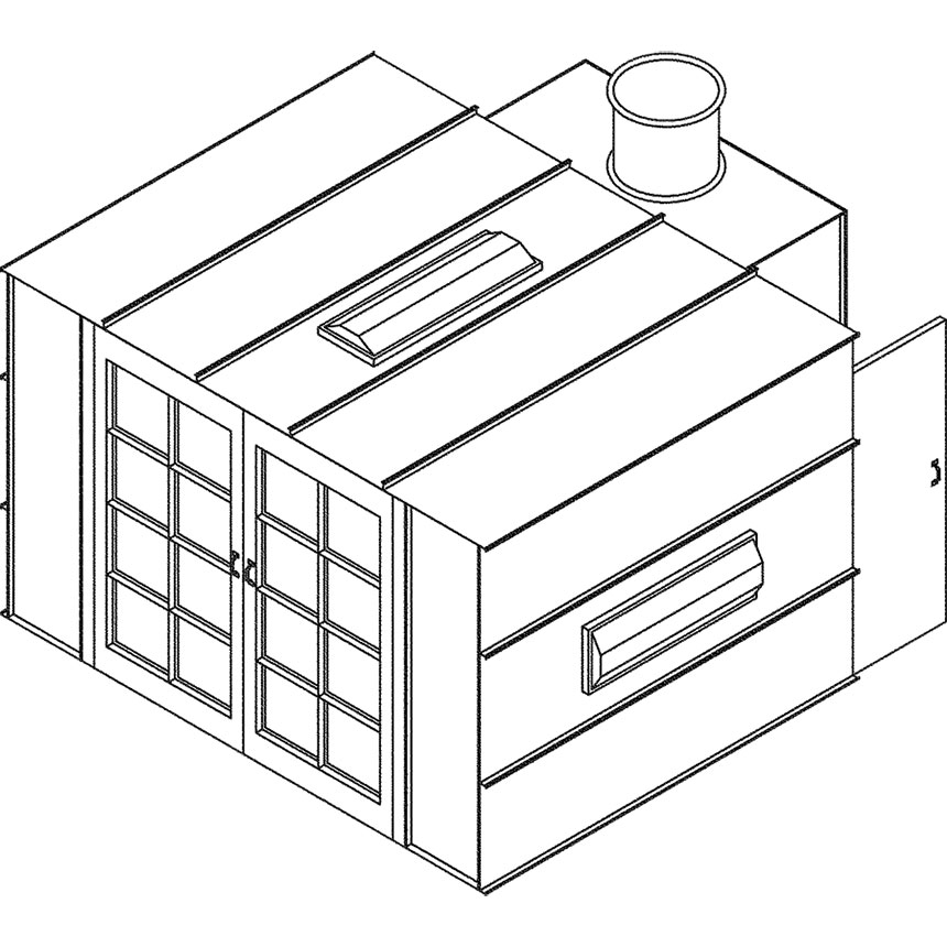 ColMet Cross Flow Motorcycle Paint Booth 8710