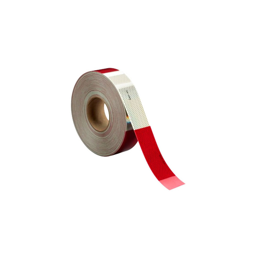 3M Diamond Grade Conspicuity Marking Roll 983-326, alternating 6" Red and 6" White bands, 2" x 150ft Roll - 67535