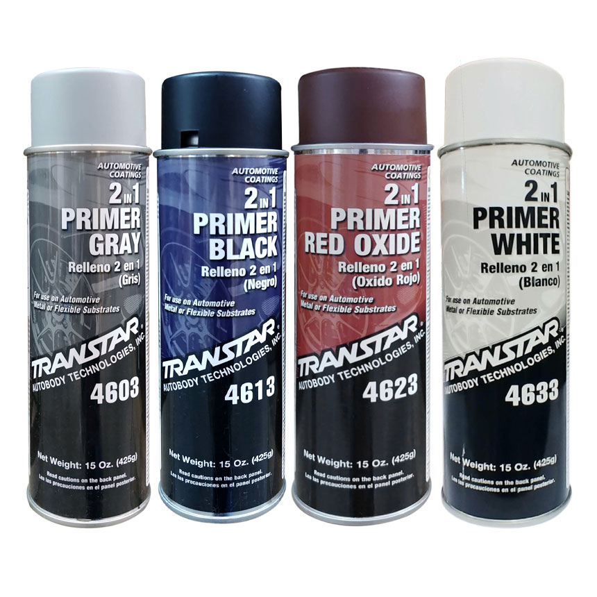 Transtar 2-in-1 Black Primer Aerosol – 15 Oz Cans (2-Pack) – 4613 Series