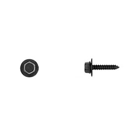 Disco Automotive 4.2 X 20MM Indented Hex Hd. Black Sheet Metal Screw with 12MM Washer (7MM Hex)