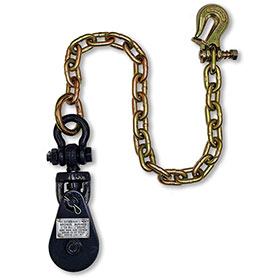 B/A Snatch Block With Swivel Shackle and Chain 5/16" G70