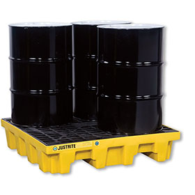 Justrite EcoPolyBelend™ 4-Drum Spill Control Pallet 28636