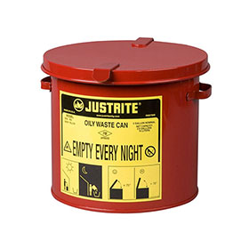 Justrite 2 Gallon Countertop Red Oily Waste Can - 09200