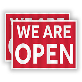 We Are Open Curb Sign 24in x 18in