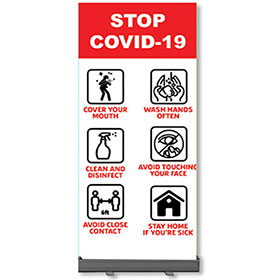 Retractable Banner Stands - Stop COVID-19