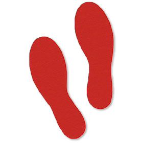 Footprint Floor Decals - Red