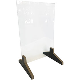 Countertop Acrylic Shield with Wood Base - 23" H x 15" W x 12" D