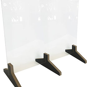 Countertop Acrylic Shield with Wood Base - 24" H x 30" W