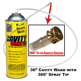 KBS Cavity Coater - Aerosol & 48" Cavity Wand w/360 Tip