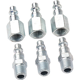 Quick Coupler Plug Pack 1/4 NPT (3) Male and (3) Female 30CFM M