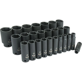 26 pc. 1/2 in. Drive Metric Deep Impact Socket Set