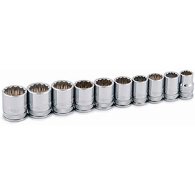 10 pc. 3/8 in. Drive 12 pt. Metric Shallow Socket Set