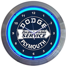 Neonetics Dodge Dependable Service Neon Clock - 8DODGE