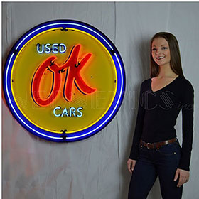 Neonetics OK Used Cars 36" Neon Sign in Metal Can - 9CHVOK