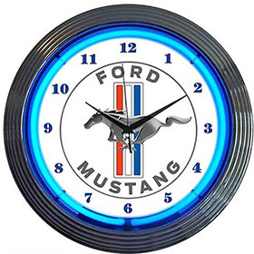Neonetics Ford Mustang Blue Neon Clock - 8MUST1