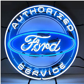 Neonetics Ford Authorized Service Neon Sign with Backing - 5FRDBK