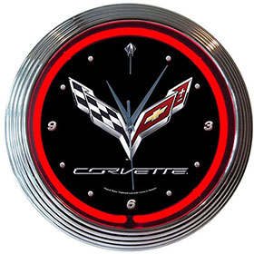 Neonetics Corvette C7 Neon Clock - 8CORV7