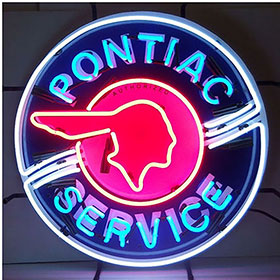 Neonetics Pontiac Service Neon Sign with Silkscreen Backing - 5PONBK