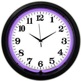 Neonetics Black Rim Purple Standard Neon Clock