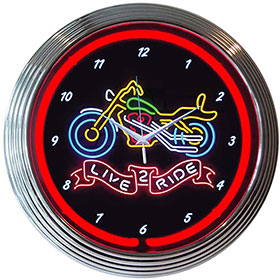 Neonetics Live 2 Ride Motorcycle Neon Clock