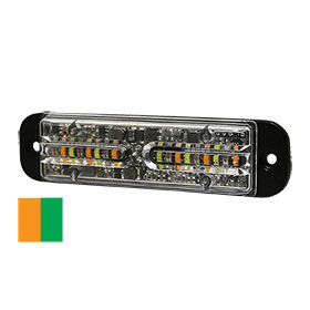 ECCO Directional LED: Split Color, Surface Mount, 12 Flash Patterns, 12-24VDC