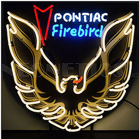 Neonetics Pontiac Firebird Gold Neon Sign with Backing - 5FBRDB