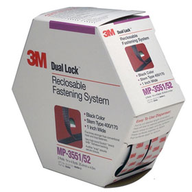 3M Dual Lock Reclosable Fastening System, 1" x 5yd, Black - 06484