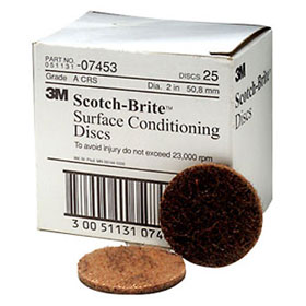 3M Scotch-Brite Surface Conditioning Disc Brown, 2", Coarse, 25 discs/bx - 07453