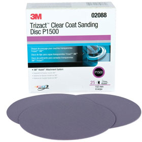3M Trizact Hookit Clear Coat 6" Sanding Discs p1500 Grit - 02088