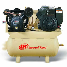 Ingersoll Rand Kohler Gas Drive 14 HP 30 Gallon Horizontal Air Compressor with Alternator - 2475F14G