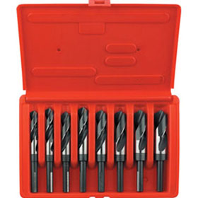 Irwin 8pc. Silver and Deming High Speed Steel Fractional 1/2" Reduced Shank Drill Bit Set