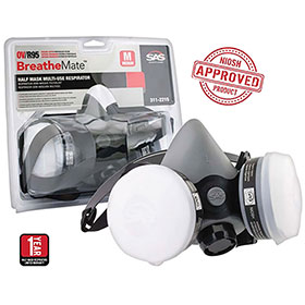SAS BreatheMate® Half-Mask Multi-Use Dual Cartridge Respirator OV/R95