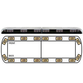 ECCO 12+ Series Vantage™ 54" Amber Lightbar w/16 LED, 12-24VDC - 12-50088-ES