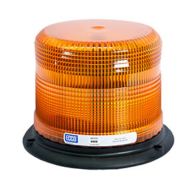 ECCO Strobe Beacon Light, 3-Bolt/1" Pipe Mount, Amber Dome, 12-48 VDC - 6500 Series