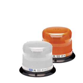 ECCO Strobe Beacon: 6900 Series, Medium Profile, i.beam LED, 3-Bolt/1" Pipe Mount, High Intensity, Amber, 12-24 VDC - 6970A