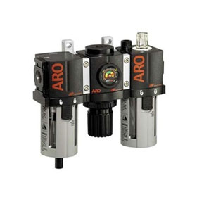 Ingersoll Rand ARO 1000 Series, 3-Piece Mini Combination, 1/4" Filter-Regulator-Lubricator (FRL) - C38121-820