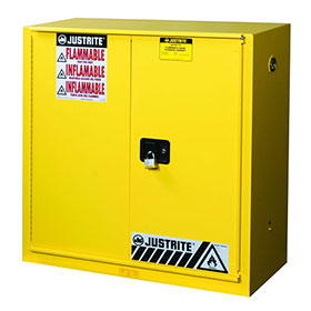 Justrite 40 Gallon Sure-Grip Ex Safety Cabinet For Combustibles - Bi-Fold Self-Close Door