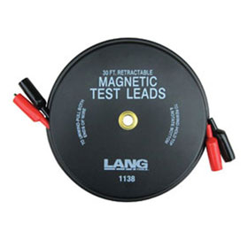 Lang Tools Magnetic Retractable Test Leads, 2 Leads x 30' - 1138