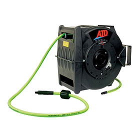 ATD Tools Levelwind Retractable Air Hose Reel with 3/8 in x 60 ft Premium Flexzilla Hose