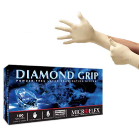 Microflex Diamond Grip Powder-Free Latex Exam Gloves - MF300