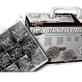 Performance Tool Stainless Steel Screw Set 1,120-Pieces - W5355